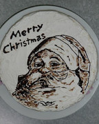クリスマスなのでサンタクロースをケーキに描いてみた