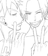 エース誕生日　記念絵（途中絵）