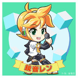 鏡音レンをビックリマン風に描いてみた