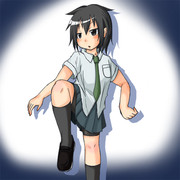 足上げてる制服の人