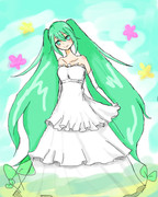 ウエディングドレスミク