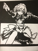 【切り絵】咲夜さん（恐怖）【3作品目】