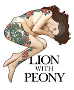 LION WITH PEONY