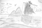 メリー号での航海中を描いてみた