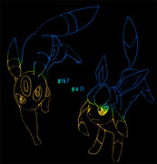 【ブラッキーとグレイシアを描いてみた】