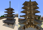 【MineCraft】法隆寺を再現したい-中間報告-その１