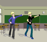 放課後にて　兄弟で練習中