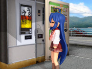 うどん自販機の前で出来上がりを待つこなた【MMDアクセサリ配布】