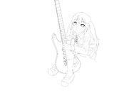 中野梓とIbanez SV 5470F　線画
