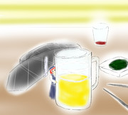 「とりあえずビールでも、ねっ！」