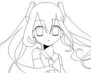 初音ミク　線画