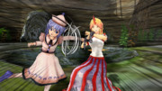 【東方MMD】メルランと勇儀が湖で喧嘩をする
