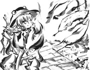 諏訪子、空を飛ぶ