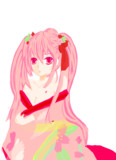 桜ミク　桜の花びらとキスマーク