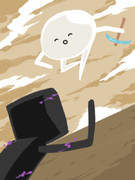 ┌(┌ ^o^)┐ﾎﾓｫ…がピッケルもってエンダーマンと闘ってる画像ください！