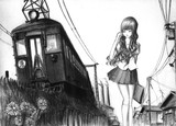 阪神電車と女子高生