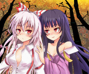 輝夜と妹紅二人はなかよし