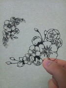 切り絵♪花（完） 「手描き梅花」 （／ × ・）／