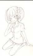 ラフ画～白衣のツインテール～