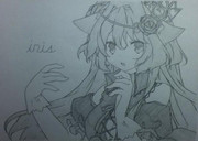 イリスちゃんを塗らせて貰いました。モノクロで。