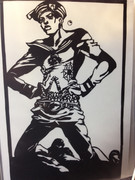 ジョジョ　東方定助　切り絵