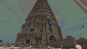 MineCraft、せっせとバベルの塔を建てる静画：０１