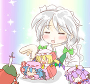 瀟洒なメイドの人形遊び