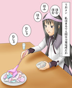 まどかのパンツをおかずにメシを食うほむらさん