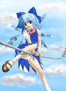 パンツ丸見えチルノ