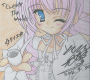 昨日うｐし忘れた色紙のイラスト