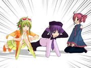 GUMIさんも一緒に乳立て伏せ