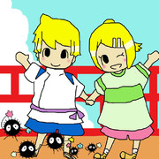 千と千尋コスの鏡音たち