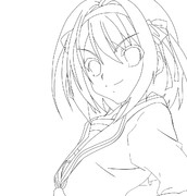 涼宮ハルヒ(線画)