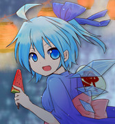 【塗り絵】スイカバー、おいしいね！