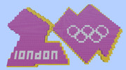 Minecraftでロンドンオリンピックのロゴの一部