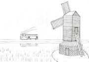 Tram & Windmill(線画・塗り絵)