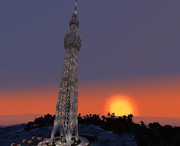 【minecraft】タワー(夕暮れ)