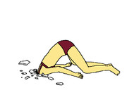 うっかり水をはってないプールに飛び込んでしまって