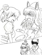 霊「塩！」　小「醤油！」　※シリアスだそうです。