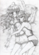 リクエストイラスト　その1　マリアリ…かな？