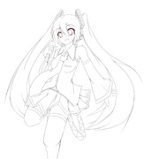 線画(初音ミク)