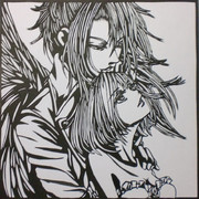 【切り絵】2人の天使@ハンゲーム