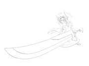 下っ端哨戒天狗、犬走椛　（ぬりえ）