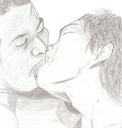 幸せなキス模写