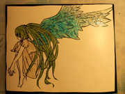 ミクの日線画切って塗ってみた。＋ライト当ててみた