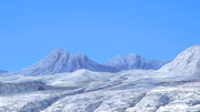 ダイス目によってクレバスに落ちる雪山背景