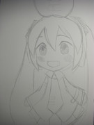 ミクさん…左で模写?