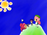 山にハイキング