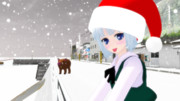サンタ帽を被るみょん
