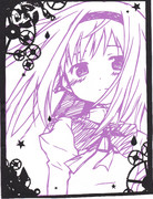 切り絵「暁美ほむら」